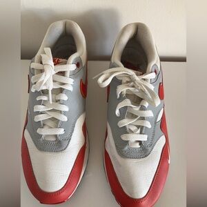 Nike Air Max White and Orange Sneakers